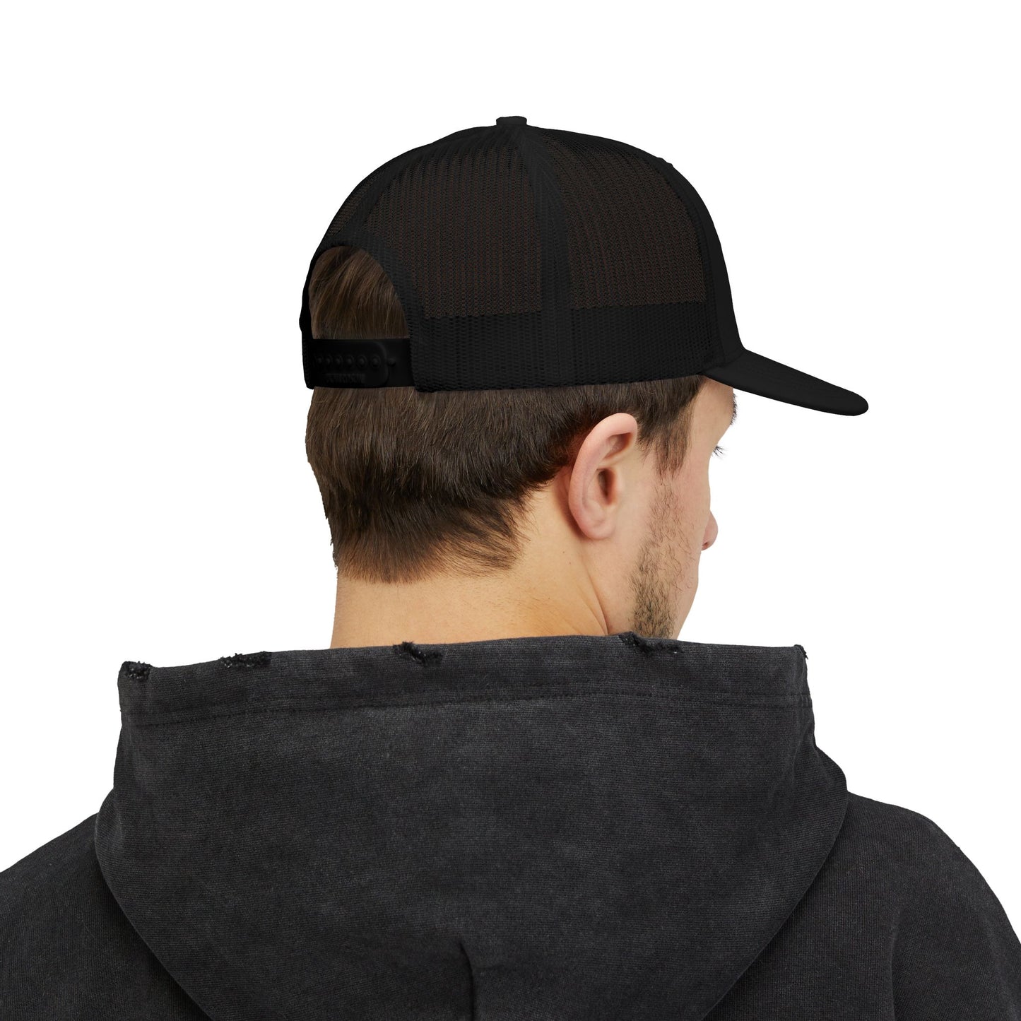 Formal Ninja Snapback Trucker Cap — Retro Glitter Logo Mesh Hat