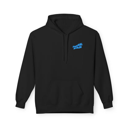 Retro Wave "FormalNinja" Hoodie — Small Blue Chest Logo