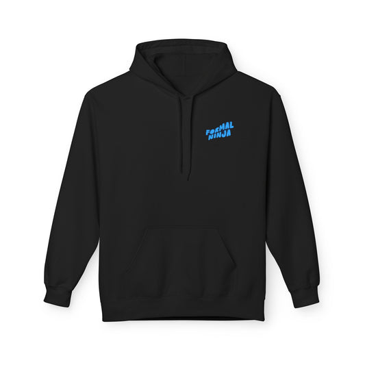 Retro Wave "FormalNinja" Hoodie — Small Blue Chest Logo