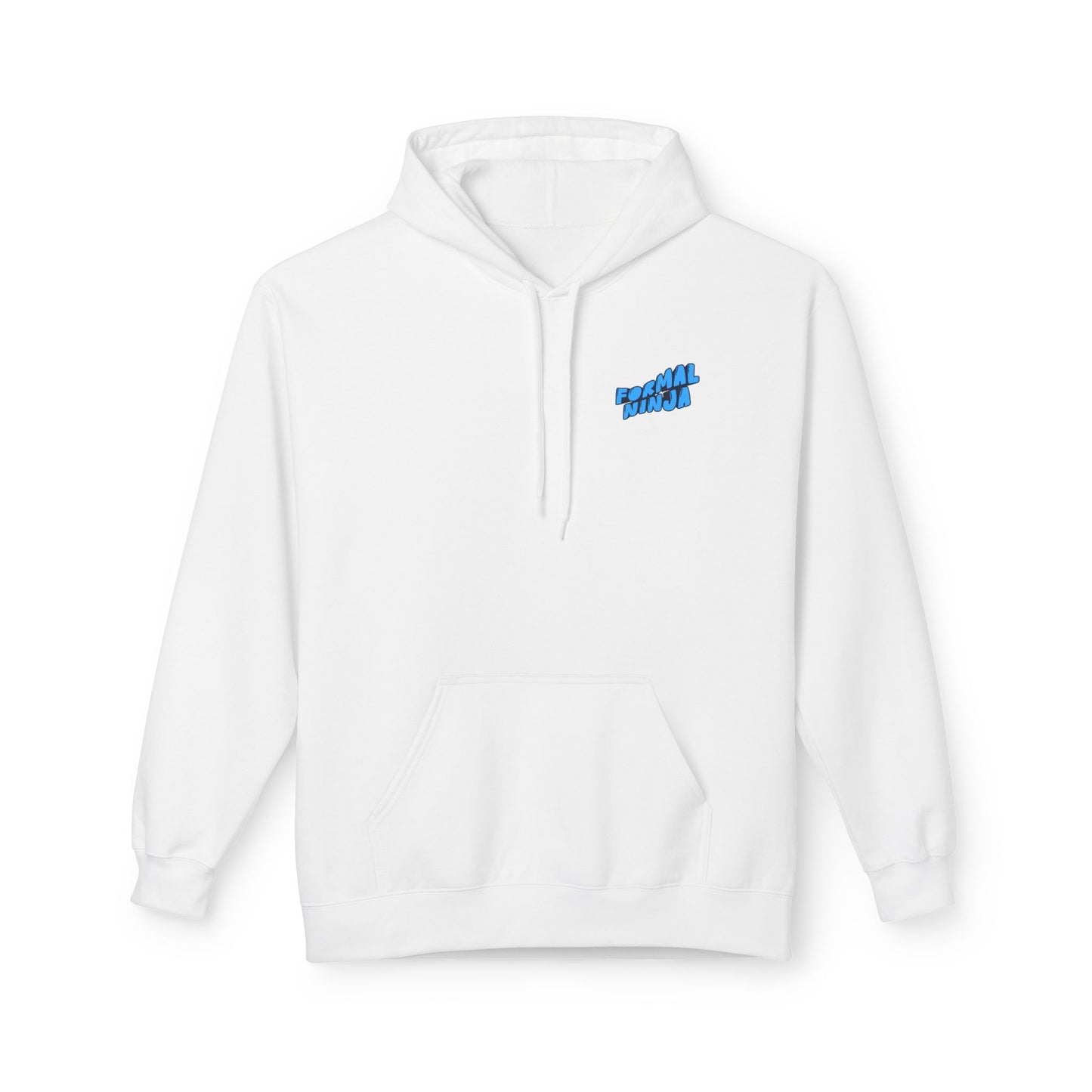 Retro Wave "FormalNinja" Hoodie — Small Blue Chest Logo