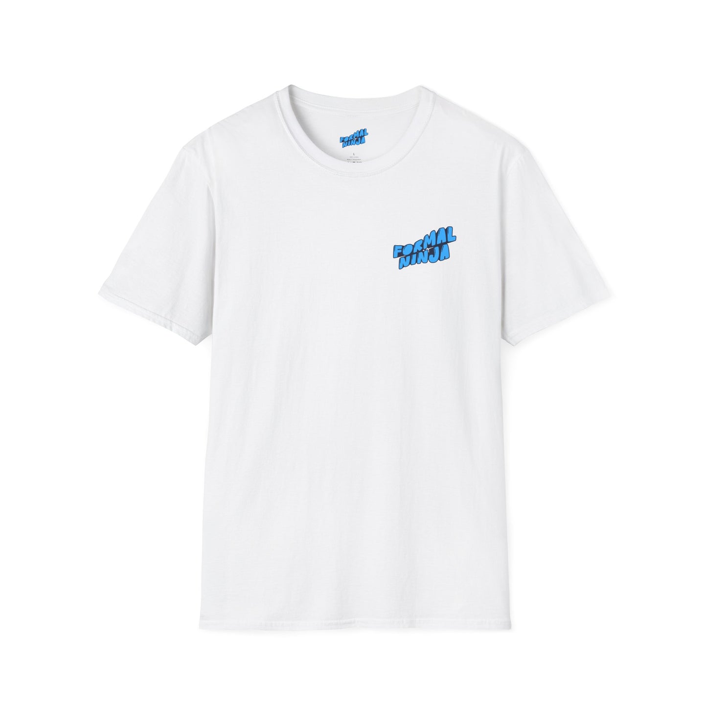Retro Wave "FormalNinja" T-Shirt — Small Blue Chest Logo