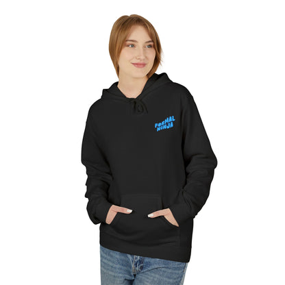 Retro Wave "FormalNinja" Hoodie — Small Blue Chest Logo